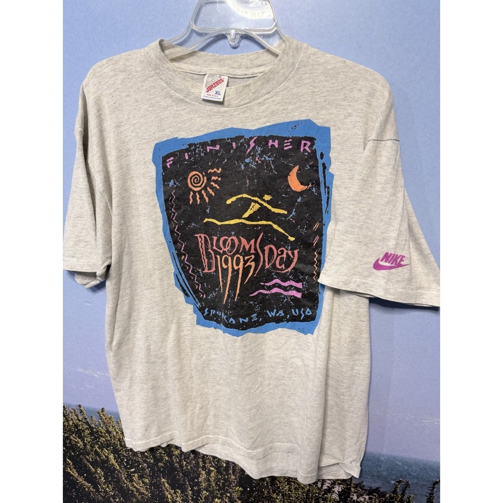 1993 NIKE T-Shirt, Bloomsday Finisher 1993 Spokane WA Marathon Jerzees Tag